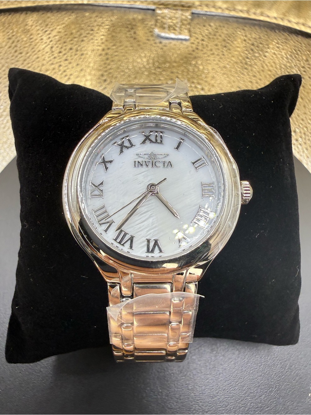 Invicta Silver Tone Watch with Mother-of-Pearl Dial